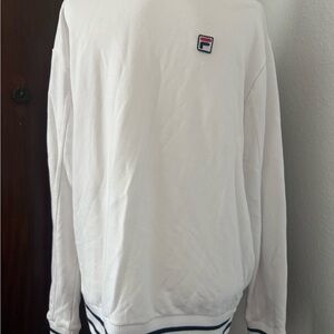Fila White Crewneck Sweater with Classic Logo